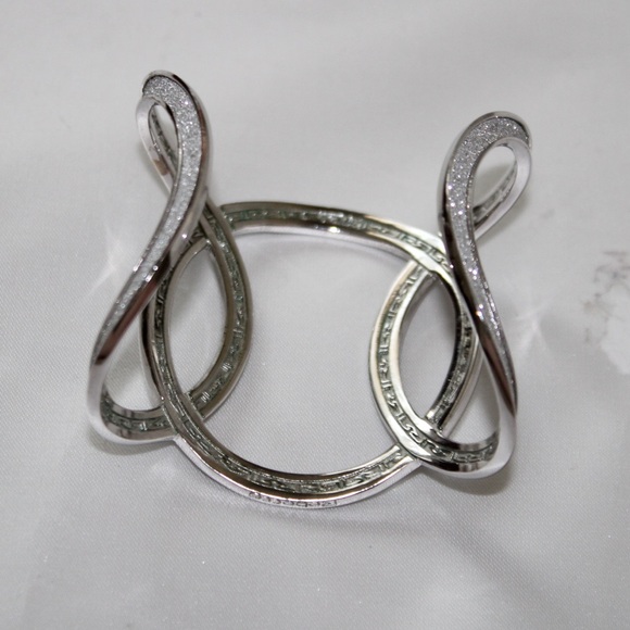 Rebecca Made in Italy Sparkly Silver Cuff Bracelet - Picture 4 of 4